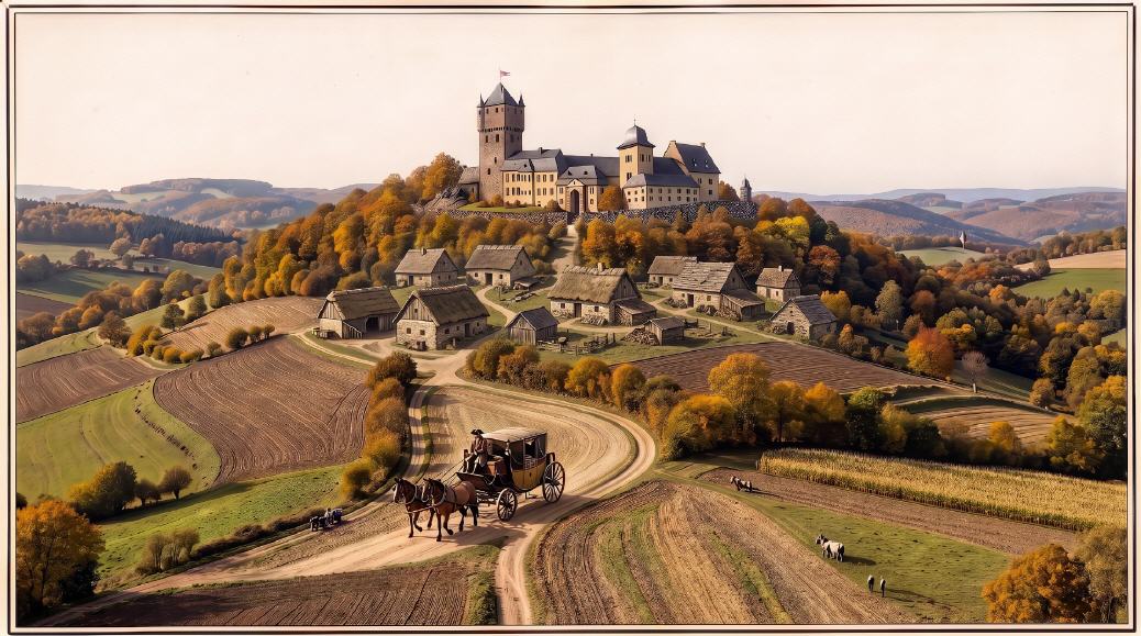 Burg/Schloss Arenberg oberhalb vom Ort  Aremberg